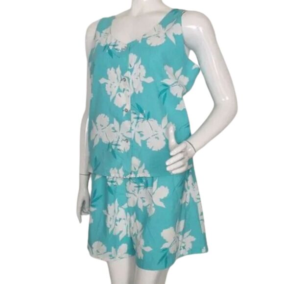 MADE in HAWAII Vintage Set/Top (XL), Shorts (L), Floral print, Sleeveless, 2pc - Picture 3 of 15